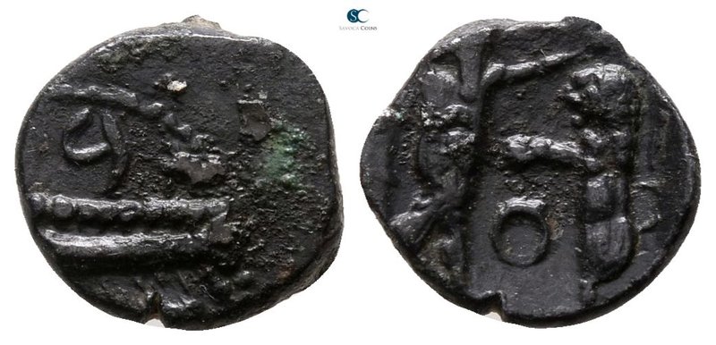 Phoenicia. Sidon. Time of Baalshallim II 401-366 BC. 
1/16 Shekel AR

9 mm., ...