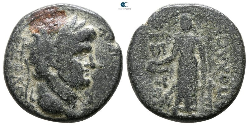 Lydia. Apollonoshieron. Nero AD 54-68. 
Bronze Æ

17 mm., 3.31 g.



near...