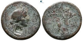 Mysia. Lampsakos. Julius Caesar circa 45 BC. Q. Lucretius and L. Pontius, duoviri, and M. Turius, legatus. Bronze Æ