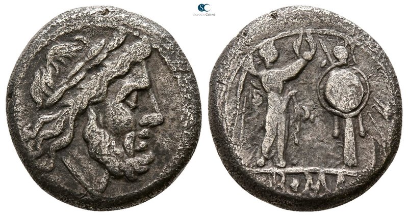 Anonymous 211-208 BC. Rome
Victoriatus AR

15 mm., 2.60 g.



very fine