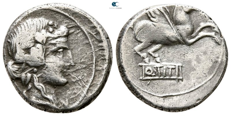 Q. Titius 90 BC. Rome
Denarius AR

15 mm., 3.77 g.



very fine