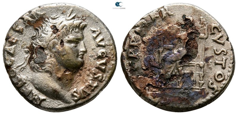 Nero AD 54-68. Rome
Fourreé Denarius Æ

18 mm., 3.41 g.



very fine