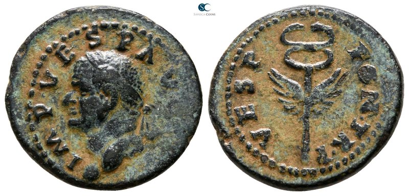 Vespasian AD 69-79. Struck in Rome for circulation in the East. Rome
Semis Æ
...