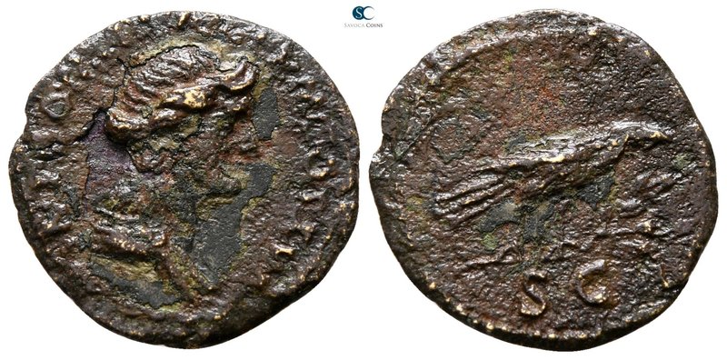 Domitian AD 81-96. Rome
Quadrans Æ

17 mm., 1.48 g.



nearly very fine