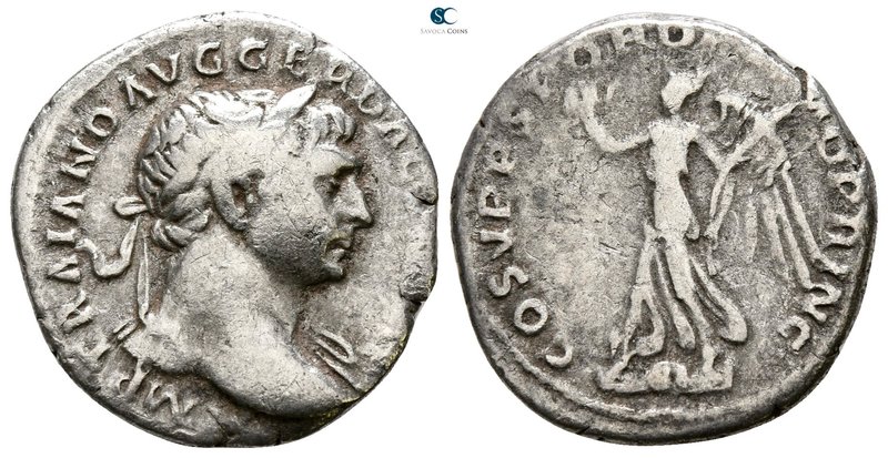 Trajan AD 98-117. Rome
Denarius AR

18 mm., 2.29 g.



nearly very fine