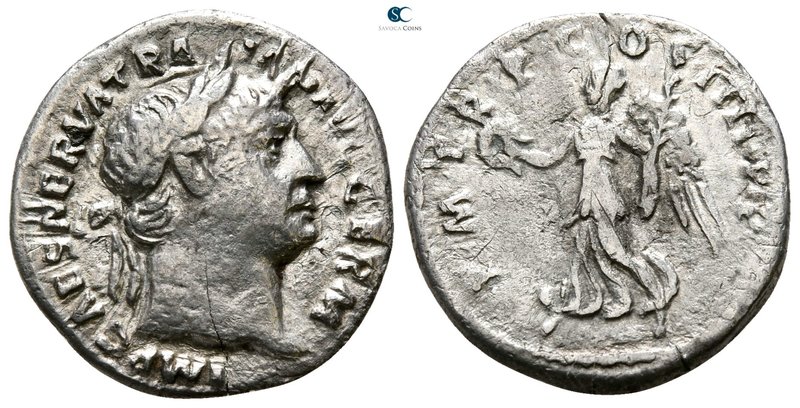 Trajan AD 98-117. Rome
Denarius AR

17 mm., 2.57 g.



very fine