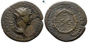 Trajan AD 98-117. Struck in Rome for circulation in the East. Rome. Dupondius Æ