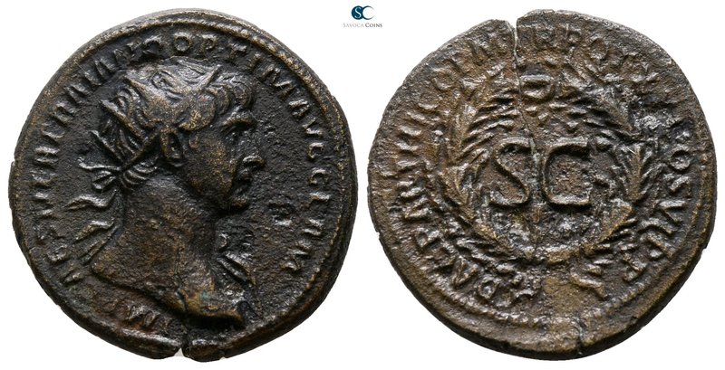 Trajan AD 98-117. Rome, for circulation in the East. Rome
Dupondius Æ

19 mm....