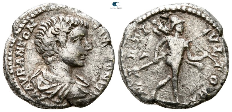 Caracalla, as Caesar AD 196-198. Rome
Denarius AR

17 mm., 1.80 g.



nea...