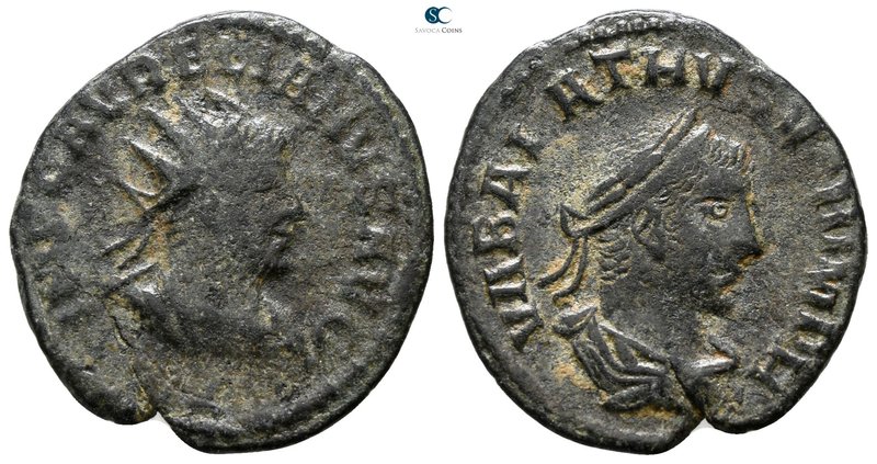 Aurelian and Vabalathus AD 271-272. Antioch
Antoninianus Æ

21 mm., 2.65 g.
...