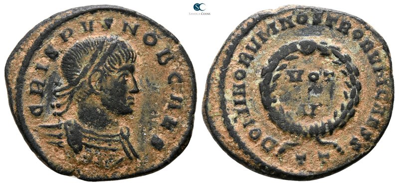 Crispus AD 317-326. Treveri
Follis Æ

19 mm., 2.77 g.



very fine