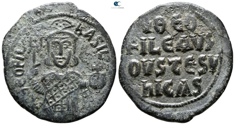Theophilus AD 829-842. Constantinople
Follis Æ

28 mm., 7.48 g.



very f...