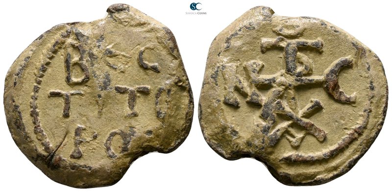 AD 500-800. Byzantine Lead Seal
Seal PB

24 mm., 11.56 g.

very fine