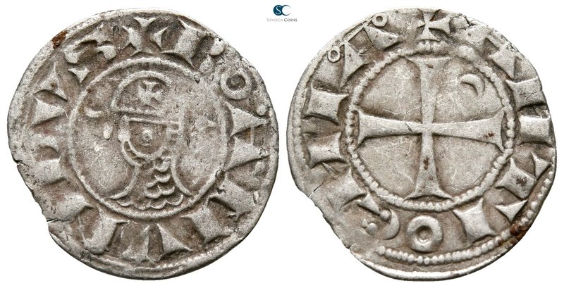 Bohemond III AD 1163-1201. 
Denier AR

17 mm., 0.86 g.



very fine
