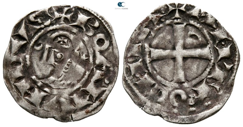 Bohemond III AD 1163-1201. 
Denier AR

16 mm., 0.84 g.



very fine