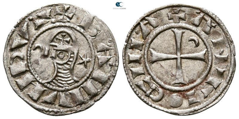 Bohemond III AD 1163-1201. 
Denier AR

15 mm., 0.84 g.



very fine