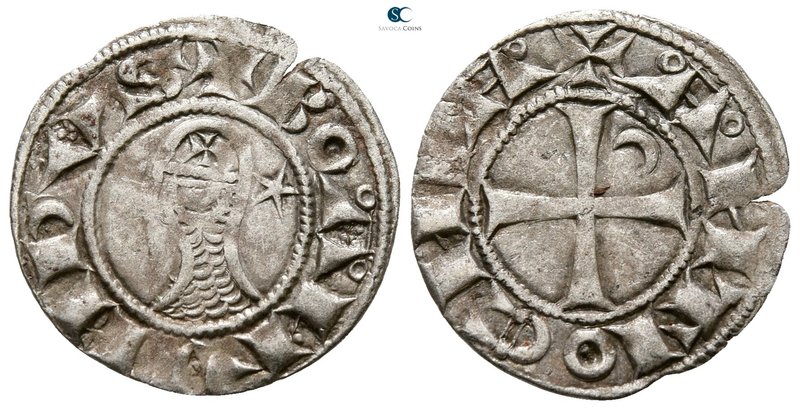 Bohemond III AD 1163-1201. 
Denier AR

16 mm., 0.89 g.



very fine