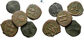 Lot of 5 Byzantine bronze coins / SOLD AS SEEN, NO RETURN!very fine