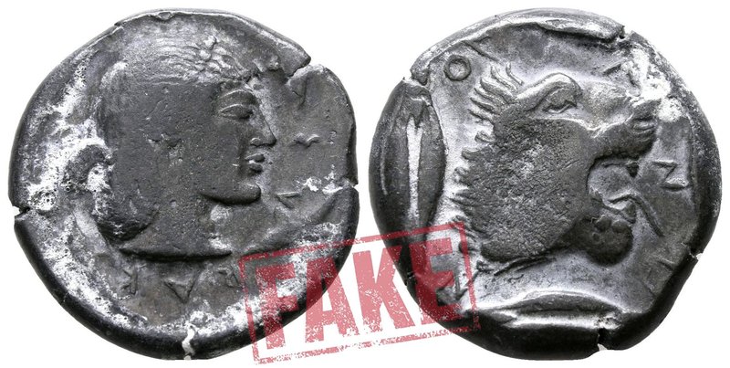 Sicily. Fantasy issue of Syracuse and Leontini circa 500-450 BC. SOLD AS SEEN; M...