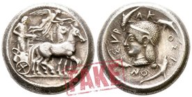 Sicily. Syracuse. Gelon I 485-478 BC. SOLD AS SEEN; MODERN REPLICA / NO RETURN !. Electrotype "Tetradrachm"