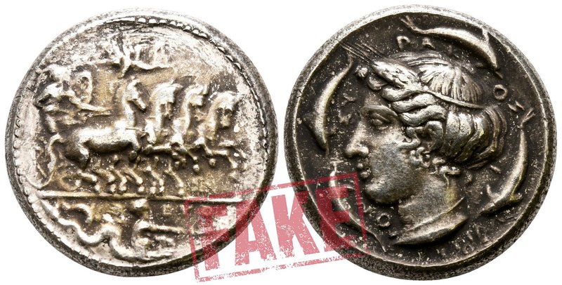 Sicily. Syracuse. Second Democracy 466-405 BC. SOLD AS SEEN; MODERN REPLICA / NO...