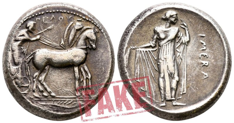 Sicily. Himera circa 464-460 BC. SOLD AS SEEN; MODERN REPLICA / NO RETURN !
Ele...