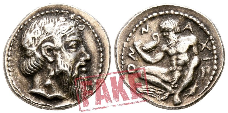 Sicily. Naxos circa 460-430 BC. SOLD AS SEEN; MODERN REPLICA / NO RETURN !
Elec...