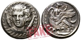 Sicily. Kamarina circa 415-405 BC. SOLD AS SEEN; MODERN REPLICA / NO RETURN !. Electrotype "Didrachm"