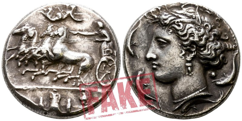 Sicily. Syracuse. Time of Dionysios I circa 405-367 BC. SOLD AS SEEN; MODERN REP...