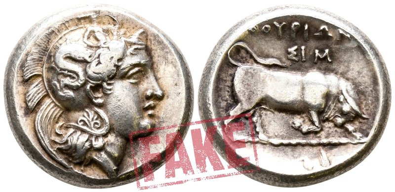 Lucania. Thourioi circa 350-300 BC. SOLD AS SEEN; MODERN REPLICA / NO RETURN !
...