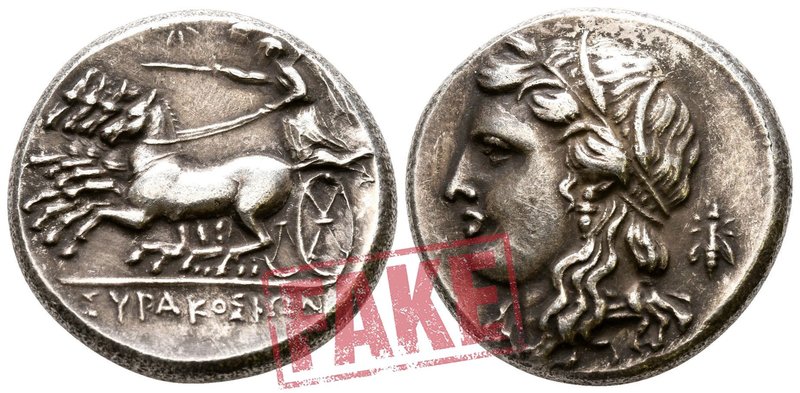 Sicily. Syracuse. Hiketas II 287-278 BC. SOLD AS SEEN; MODERN REPLICA / NO RETUR...