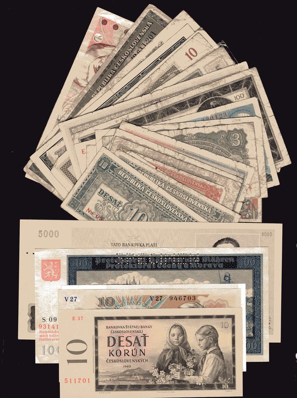 Czechoslovakia & Bohemia a Moravia Lot of 26 Banknotes

Different Dates & Deno...