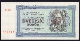 Czechoslovakia 2000 Korun 1945 SPECIMEN

P# 50As; # 008217