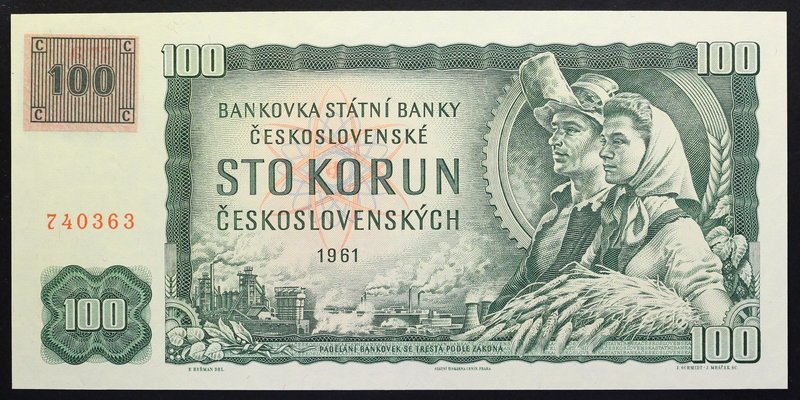 Czechoslovakia 100 Korun 1961 (1993)

P# 91c; № 740363; UNC; Revaluation Stamp...