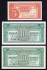 Czechoslovakia Lot of 3 Banknotes With SPECIMEN

5 Korun 1949, 10 Korun ND (1945), 10 Korun 1950 SPECIMEN (with 3 pin holes); P# 68a, 60a, 69s