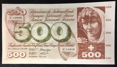 Switzerland 500 Francs 1964

P# 51c; № 3С12828; AUNC