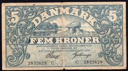 Denmark 5 Kroner 1935

P# 25f; F