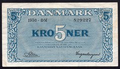 Denmark 5 Kroner 1950

P# 35g; VF