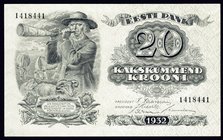 Estonia 20 Krooni 1932

P# 64a; AUNC/UNC