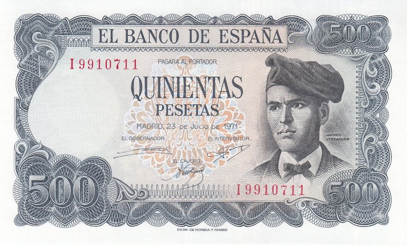 Spain 500 Pesetas 1971

P# 153; UNC