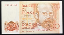 Spain 200 Pesetas 1980

P# 156; № H 6785652; UNC