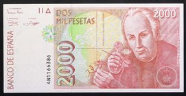 Spain 2000 Pesetas 1992

P# 164; № 4 N 1166386; XF; "Jose Celestino Mutis"