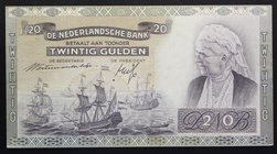 Netherlands 20 Gulden 1941 RARE!

P# 54; aUNC; "Queen Emma"; RARE!