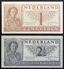 Netherlands 1 & 2-1/2 Gulden 1949

P# 72, 73; UNC; Set 2 PCS