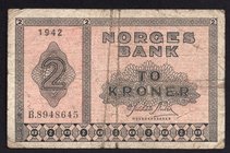 Norway 2 Kroner 1942

P# 16a; F