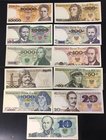 Poland 10, 20, 50, 100, 200, 500, 1000, 2000, 5000, 10000 & 20000 Zlotych 1977 - 1989

UNC; Set 11 PCS