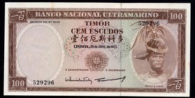 Timor 100 Escudos 1963

P# 28a; AUNC/UNC