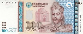 Tajikistan 100 Somoni 1999 (2000) Series FD

P# 19; UNC