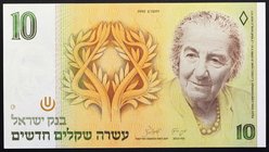 Israel 10 New Sheqalim 1992

P# 53c; № 0910016568; UNC; "Golda Meir"