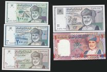 Oman Lot of 5 Banknotes 1995 -2005

P# 31-34 43